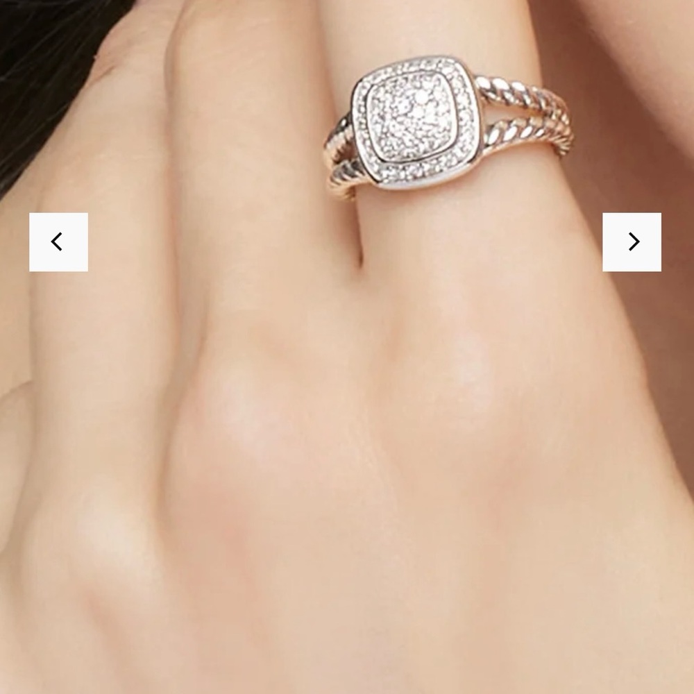 David Yurman Petite Albion Ring 

Sterling Silverer with Pave diamonds 

7mm
